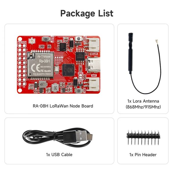 LoRa/LoRaWAN Node Board With RA-08H (868MHz/915MHz) - Image 6